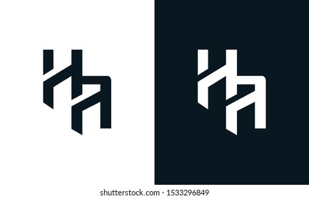Flat abstract letter HA logo. This logo icon incorporate with two abstract shape in the creative process.