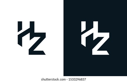 Flat abstract letter HZ logo. This logo icon incorporate with two abstract shape in the creative process.