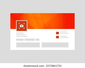 Flat Abstract LinkedIn Banner Mockup Template with Realistic Profile Page Presentation for Social Media Marketing