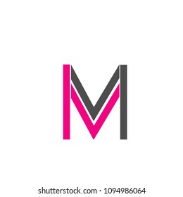 flat abstract M letter logotype icon illustration.isolated background