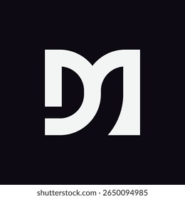 Logotipo plano abstracto de la tipografía de Md Dm ideal para la identidad de la marca del mercado de valores, financiera y comercial.
