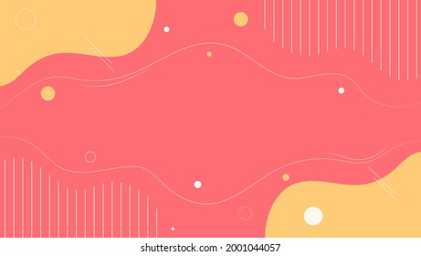 Flat Abstract Minimal Geometric Red Yellow Curve Background. Can Be Used For Banner, Frame Or Presentation