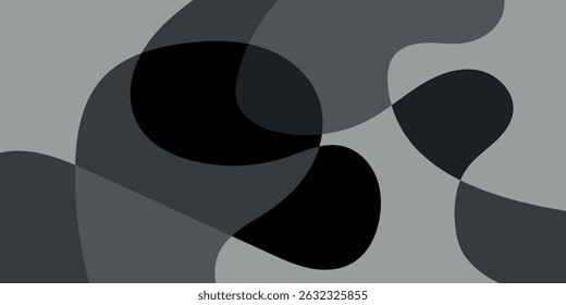 Flat abstract monochrome modern fluid background illustration vector design. Black color.