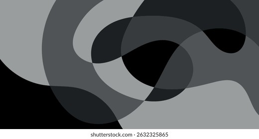Flat abstract monochrome modern fluid background illustration vector design. Black color.