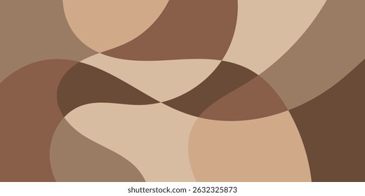 Flat abstract monochrome modern fluid background illustration vector design. Brown color.