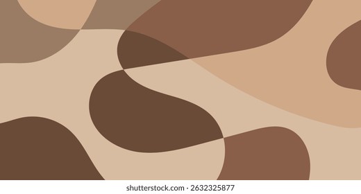 Flat abstract monochrome modern fluid background illustration vector design. Brown color.