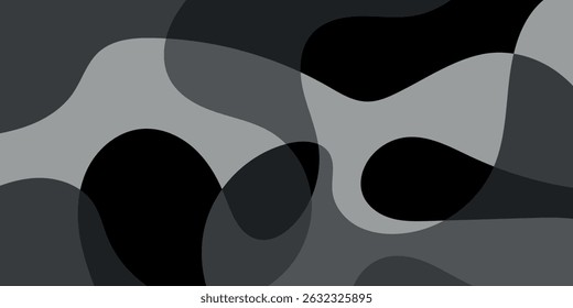 Flat abstract monochrome modern fluid background illustration vector design. Black color.