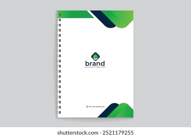 Modelo de capa de bloco de anotações abstrato plano