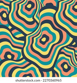 Flat abstract psychedelic groovy background. Vector illustration.
