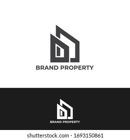 Flat Abstract Real Estate Logo Design