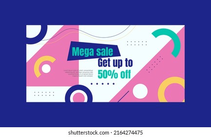 Flat abstract sale banner. - Vector.