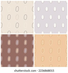 Flat abstract seamless pattern, Hand drawn oval shapes, Abstract pattern simple shape, Contemporary Art, vector illustration.