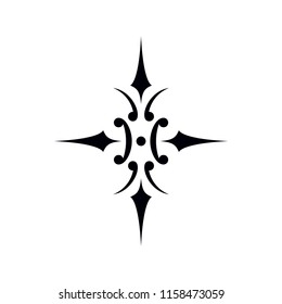 flat abstract shape, black on white