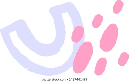 Flat Abstract Shape with Dots
