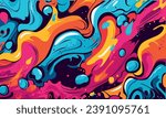 Flat Abstract Urban Art Colorful Street Graffiti Style Vector Illustration pop art Background Template. 100% hand drawn  vecor