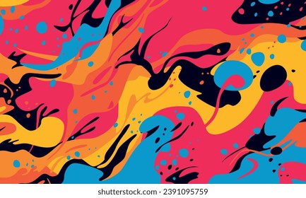 Flat Abstract Urban Art Colorful Street Graffiti Style Vector Illustration pop art Background Template. 100% hand drawn  vecor