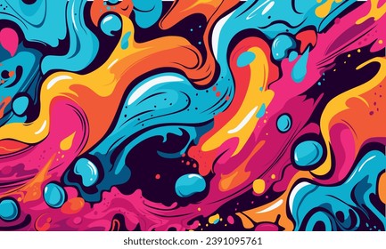 Flat Abstract Urban Art Colorful Street Graffiti Style Vector Illustration pop art Background Template. 100% hand drawn  vecor