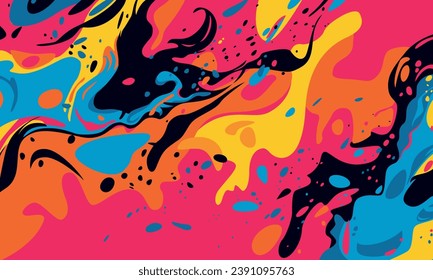 Flat Abstract Urban Art Colorful Street Graffiti Style Vector Illustration pop art Background Template. 100% hand drawn  vecor