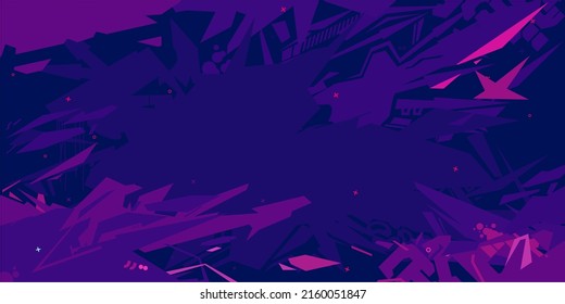 Flat Abstract Urban Street Art Graffiti Style Vector Illustration Background Template