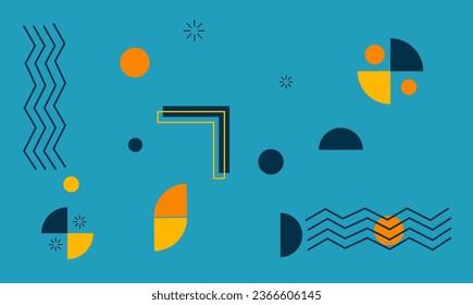 Flat abstract various geometric shapes and elements. Minimalist style art. Modern vector template for website, poster, flyer, invitation, digital