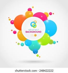 Flat abstract vector colorful circles background