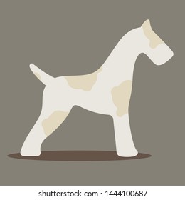 Flat abstract vector dog illustration. Textile applique template. Cut out laser pattern. Fashion decor design.