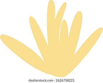 Flat abstract yellow leaf plant design, perfect for natural themes, modern decor, botanical illustrations, and spring design elements.
