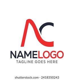 flat ac logo design template
