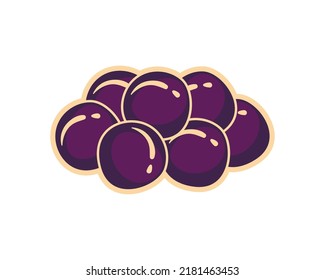 diseño de acai plano sobre blanco