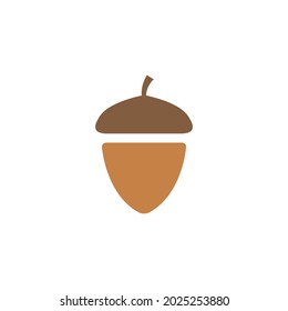 Flat acorn design illustration. Simple acorn logo vector design.