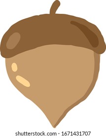 Flat acorn, illustration, vector on white background.