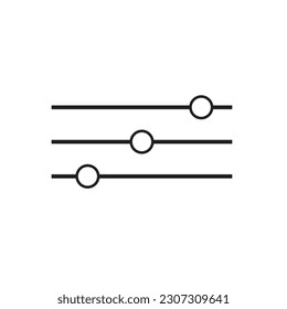 Flat adjustment button icon symbol vector Illustration.
