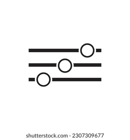 Flat adjustment button icon symbol vector Illustration.