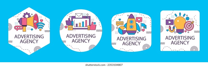 flat advertising agency template design.