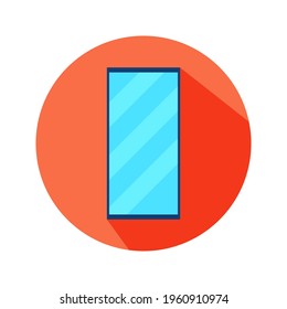 Flat Aesthetic Rectangular Mirror Icon Vector Design