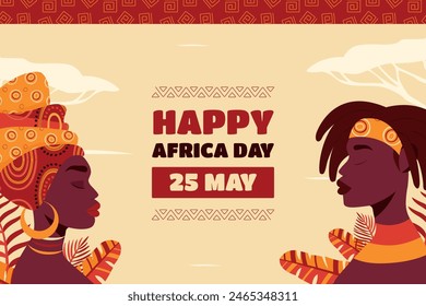 Flat africa day celebration background template