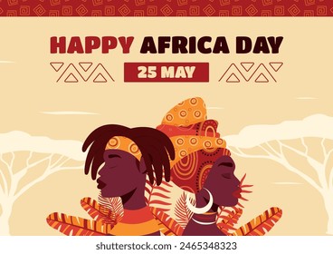 Flat africa day horizontal invitation template