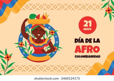 Flat afrocolombianidad background design tempalte