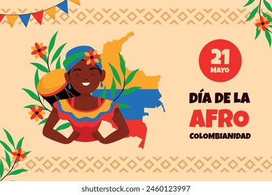 Flat afrocolombianidad background design template