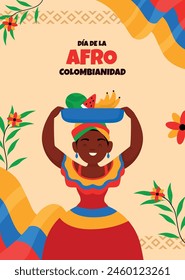 Flat afrocolombianidad celebration template design