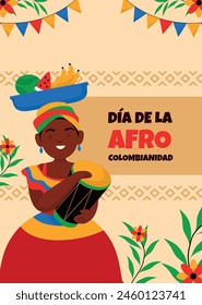 Flat afrocolombianidad celebration template design