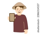 flat agricultural workers element illustration