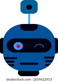 Flat AI Robot Head Icon Minimal Futuristic Tech Character Design