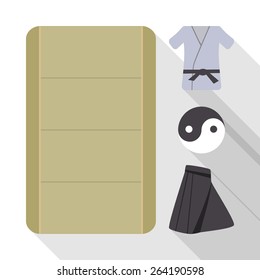 Flat aikido icons design
