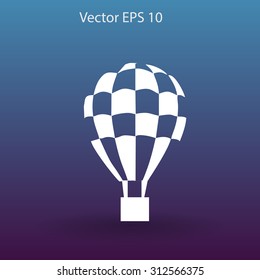 Flat air ballon vector icon