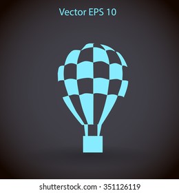 Flat air ballon vector icon