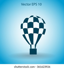 Flat air ballon vector icon