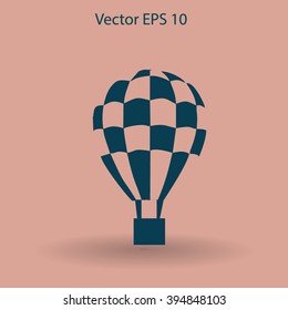 Flat air ballon vector icon