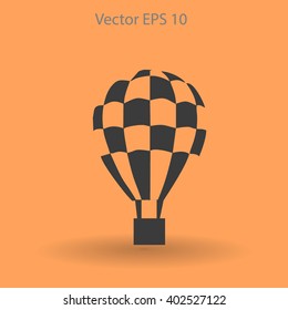 Flat air ballon vector icon