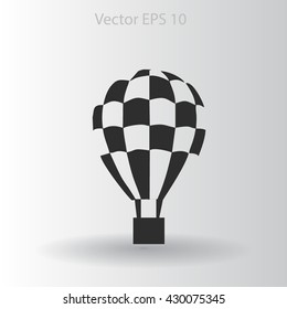 Flat air ballon vector icon